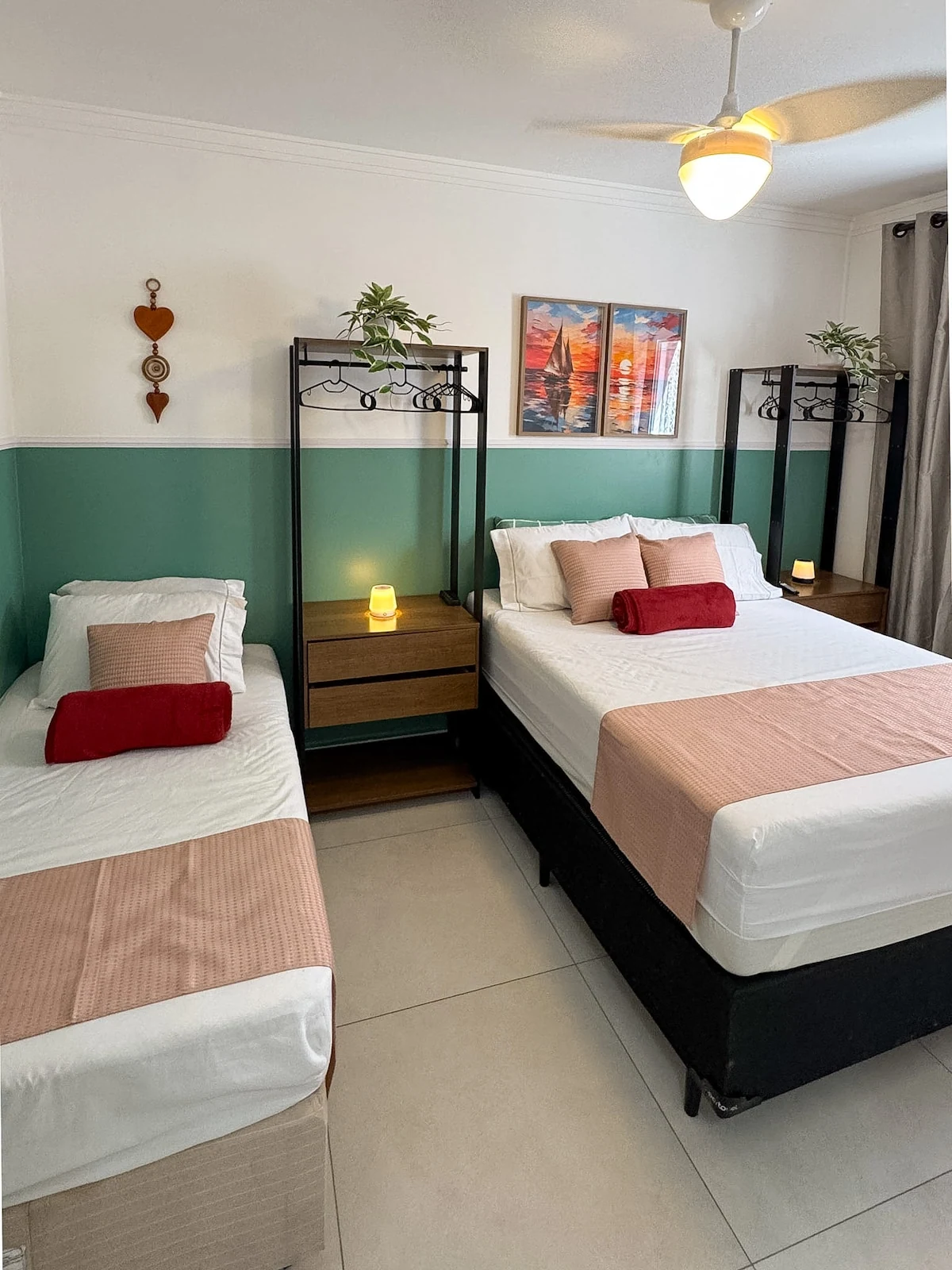 The bedroom, beachfront apartment in Praia Grande